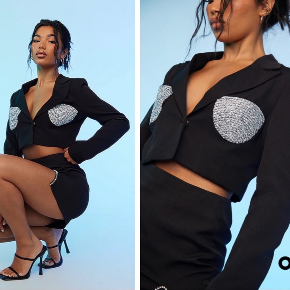 Sparkle cropped blazer